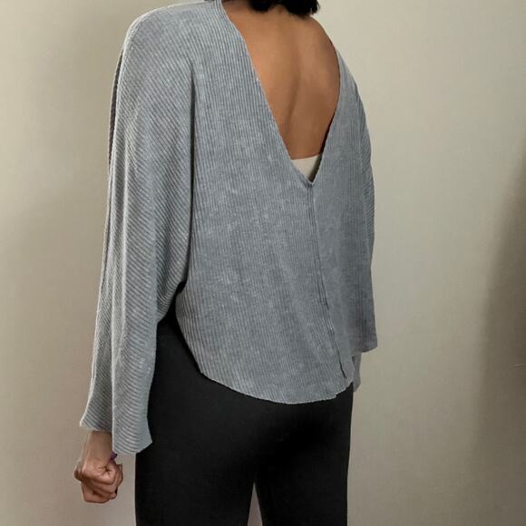 We the Free Gray Ribbed Mock Turtleneck Long Sleeve Sweater Size XS - Picture 8 of 12